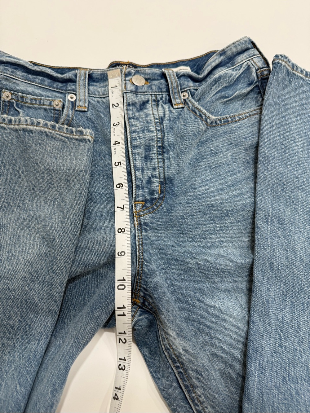 J. Crew Premium Edition High Rise Straight Leg Jeans Button Fly Size 27 - Picture 8 of 9